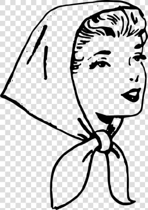 Headscarf Clipart Black And White  HD Png Download