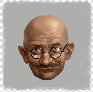 Mahatma Gandhi Digital Painting Portrait   Senior Citizen  HD Png Download