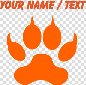 Custom Orange Wolf Paw Print Sports Water Bottle   Wolf Orange Paw Print  HD Png Download