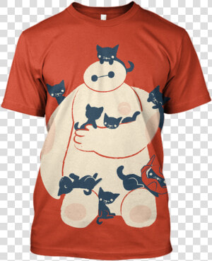 Gearhuman 3d Baymax Big Hero 6 Tshirt   Baymax Con Gatos  HD Png Download