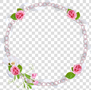 Mq Pink Rose Chains Frame Frames Border Borders   Pink Circle Frame Png  Transparent Png