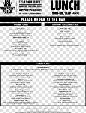 Wp Menu Lunch   Waypoint Public  HD Png Download