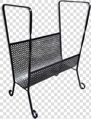 Black 50s Perforated Sheet Metal Magazine Rack   Chair  HD Png Download