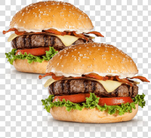 Hamburguesa Con Queso Y Tocino  HD Png Download