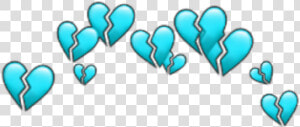  cyan  turquoise  blue  aqua  hearts  heart  heartbroken   Illustration  HD Png Download