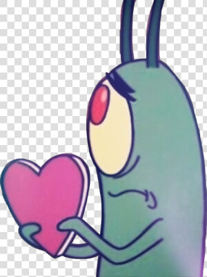 Meme Spongebob Aesthetic Vsco Cool Freetoedit   Plankton Drawing With Heart  HD Png Download