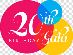 Birthday Gala Logo Web Wht Txt   Happy 20th Birthday Png  Transparent Png