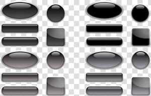 Button Icon Oblong Square Round Oval Black Grey   Square Button Black  HD Png Download