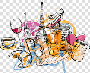 Francia Vector Dibujos   Frames   Illustrations   Hd   Illustration Of Paris  HD Png Download