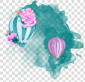  freetoedit  hotairballoon  watercolor   Watercolor Background Blue Green  HD Png Download