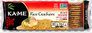 Kame   Rice Crackers   Non Gmo   Gluten Free     3   Kame Black Sesame Rice Crackers  HD Png Download