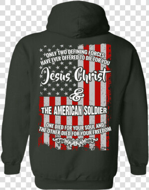 Jesus Christ And The American Soldier Hoodies sweatshirts   Shirt  HD Png Download