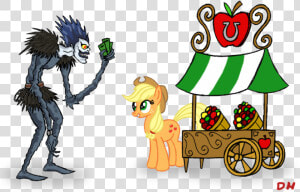 口 マ Dh Ryuk Rainbow Dash Applejack Pony Mammal Cartoon   Cartoon  HD Png Download