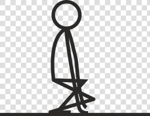 Stick Figure Squatting  HD Png Download