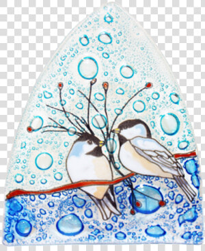 Chickadee Fused Glass Night Light   Jay  HD Png Download