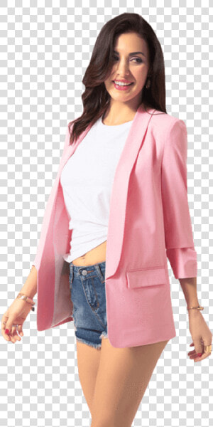 Women Slim Business Work Suit Pink Jacket Female Blazer   Blazer  HD Png Download