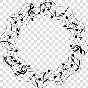 Line Art symmetry area   Music Notes Circle Png  Transparent Png