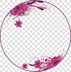 Flowers  Pink  Circle Frame Wallpaper Quotes  Blank   Circle Purple Flower Frame  HD Png Download