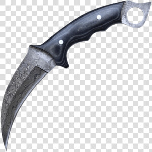 Damascus Steel Karambit Knife   Hunting Knife  HD Png Download