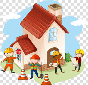 Construction Workers Building Clipart  HD Png Download