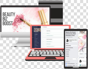 Beauty Biz Boost Computer Mockup   Personal Computer  HD Png Download