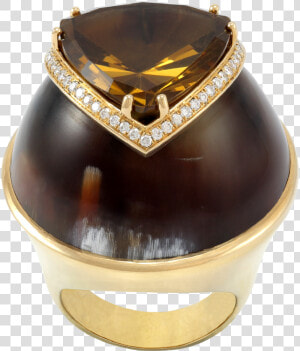 18kt Gold Ring With Uphondo Citrus And Little Diamonds  HD Png Download