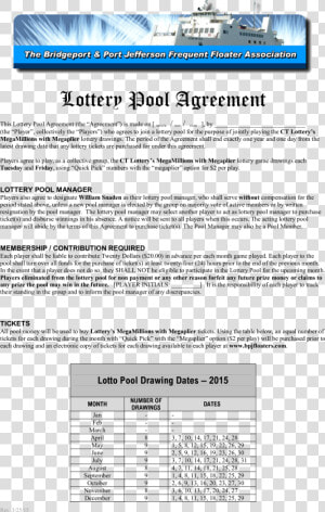 Lottery Ticket Pool Agreement Main Image   Lottery Pool Agreement Template  HD Png Download