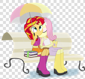 Twilight Sparkle Sunset Shimmer Fluttershy Rainbow   My Little Pony Equestria Girls Rain  HD Png Download