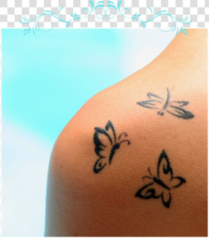 Eliminacion De Tatuajes   Butterfly Shoulder Tattoos For Women  HD Png Download