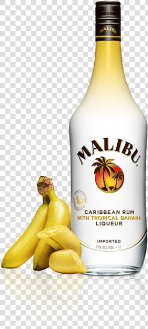 Banana banana Beverage distilled Beverage malibu Rum bottle   Malibu Rum Banana  HD Png Download