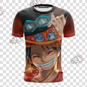 One Piece Luffy Ace Sabo Unisex 3d T shirt   Jojo  39 s Bizarre Adventure Jotaro Shirt  HD Png Download