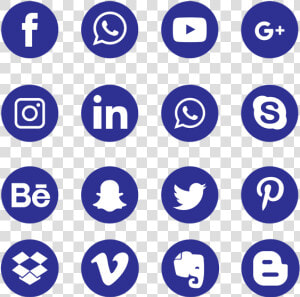 Clip Art Blue Social Media Icons   Vector Social Media Icons Png  Transparent Png