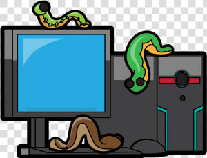 Cartoon Desktop Infected By Worms Clipart   Png Download  Transparent Png