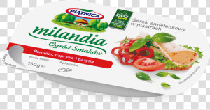 ▪ Milandia Cottage Cheese In Slices With Pepper  Tomato   Convenience Food  HD Png Download