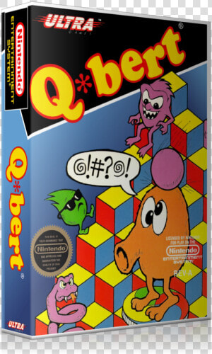 Nes Q Bert Retail Game Cover To Fit A Ugc Style Replacement   Q Bert Nes Cover  HD Png Download