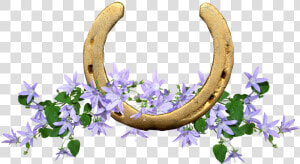 Horse Shoe  Lucky  Flowers  Talisman   Horse Shoe With Flowers  HD Png Download