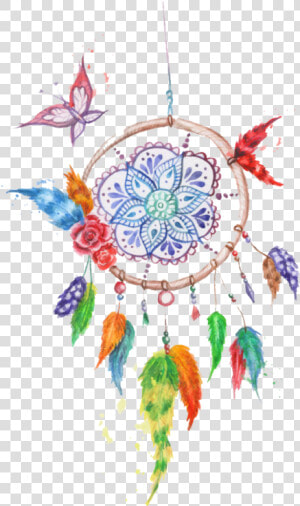 Dreamcatcher Color Watercolor Euclidean Vector Feather   Dream Catcher Colorful Png  Transparent Png