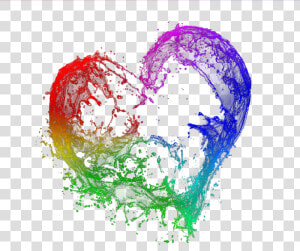 Heart Color Rainbow Love Cute Liquid Splash   Splash Color Love Png  Transparent Png