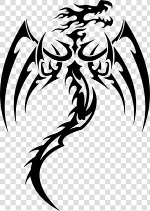 Line Art head art   Dragon Tattoo Tribal Png  Transparent Png