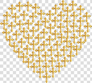 Love Heart Crosses Gold No Background Clip Arts   Transparent Background Gold Heart Symbol  HD Png Download