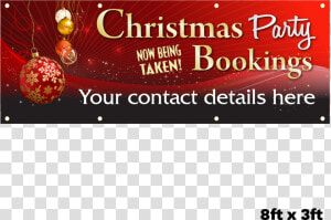 Christmas Party Banners Title Christmas Party Banners   Christmas Party Bookings Now Being Taken  HD Png Download