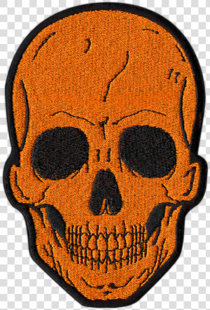 Large Orange Skull Patch By Seventh   Orange Skull  HD Png Download