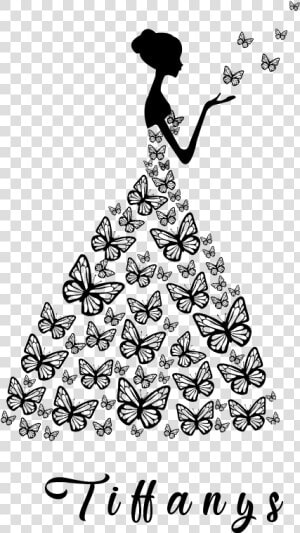 Alquiler Vestidos Noche   Miss Pageant Silhouette Butterfly  HD Png Download