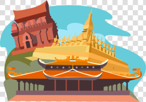 Vector Illustration Of Pha That Luang  Vientiane  Laos    Vietnam Temple Png  Transparent Png