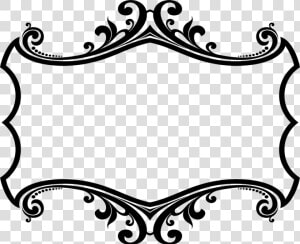 Line Art flora leaf   Border Design Black And White  HD Png Download