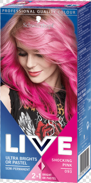 Live Color Uk Ultra Brights Pastel Shocking Pink   Shocking Pink Hair Dye  HD Png Download