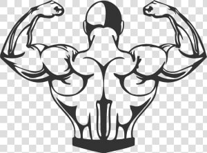 Guy Thinking Png  muscle Drawing Png   Body Builder Back Cartoon  Transparent Png