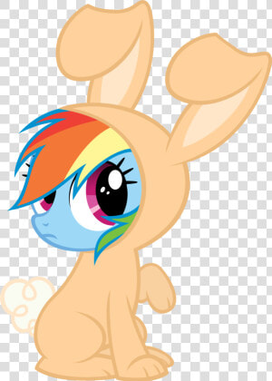 Rainbow Bunny By Moongazeponies   My Little Pony Bunny  HD Png Download