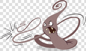 However  A Severe Whipworm Infestation Will Cause Bloody   Animated Whipworm  HD Png Download