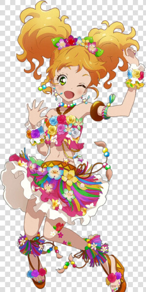 Yuzu Nikaido tropical Hula Girl Coord   Aikatsu Renders Yuzu  HD Png Download